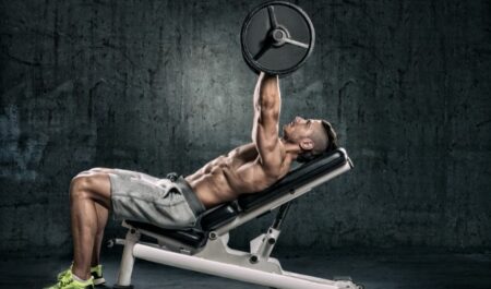 Decline Bench Press - Incline bench with barbell