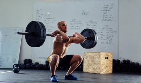 superset leg workout - barbell front squat