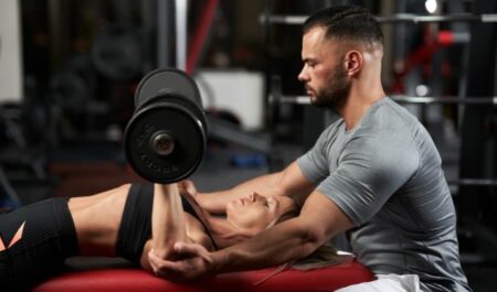 Close Grip Bench Press - using dumbbell