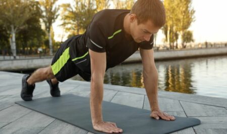 Plank Variations Core Exercises - Straight-arm plank