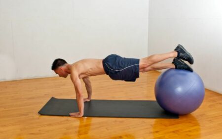Best Ab Exercises for Men - push up on Stability ball
