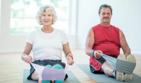 Resistance Band Exercise For Seniors - Leg Press