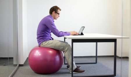 sitting on stability ball